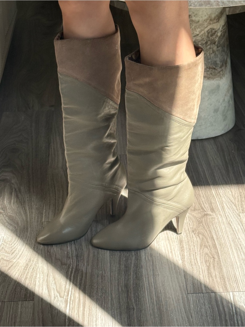 Vintage Seychelles Y2K Leather Suede Knee High Kitten Heel Boots 7.5